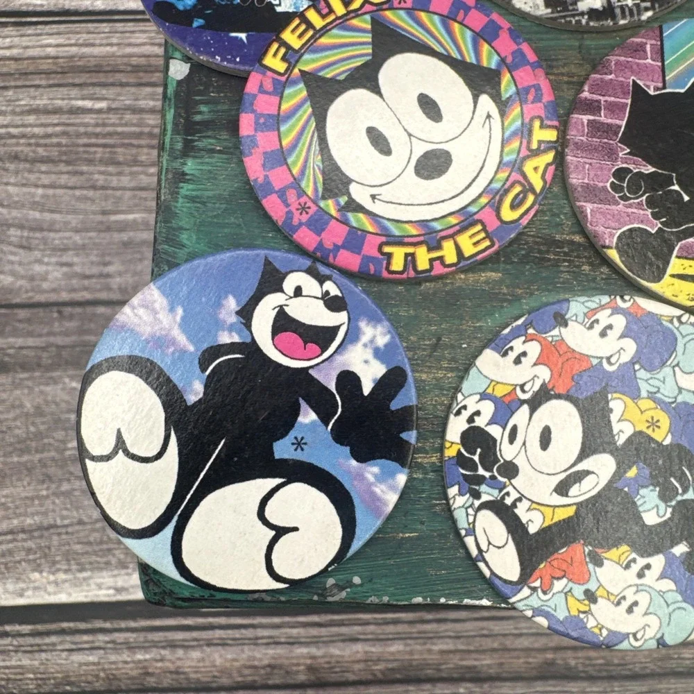 Vintage Various Felix the cat pogs Lot Of 8 1990's Rare